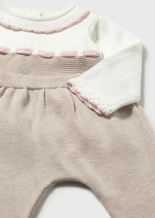Newborn Girl Knit Pants and Sweater Set