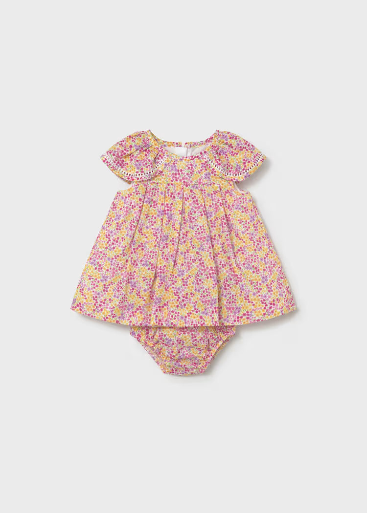 Newborn Flower Printed Dress W/ Bloomers