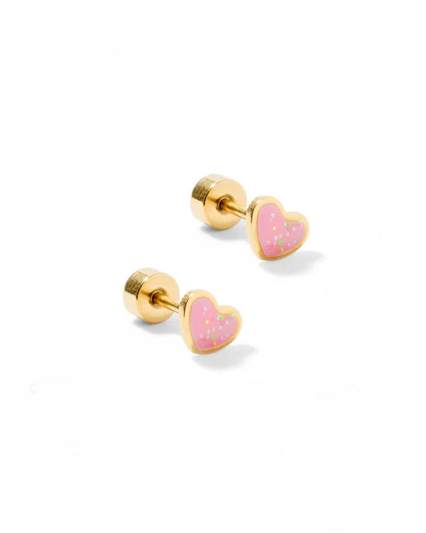 Nora Heart PInk Stud Earrings