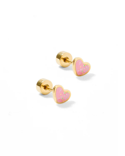 Nora Heart PInk Stud Earrings