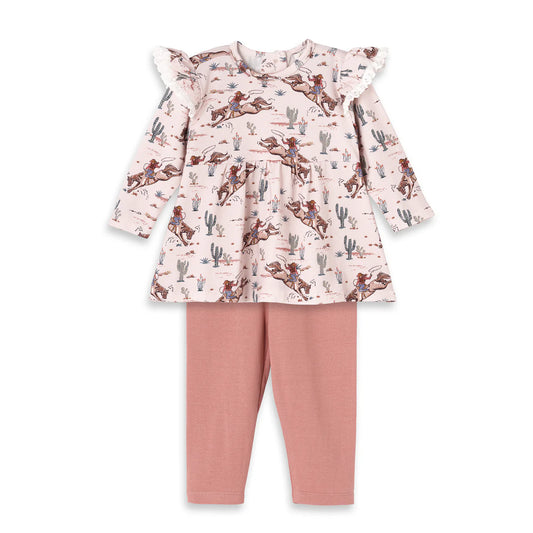Prairie Princess Lace-Edge Ruffle Top & Legging
