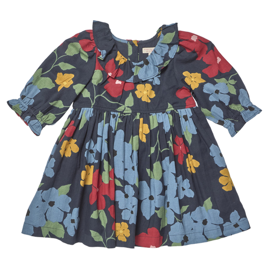 Navy Hibiscus Floral Amara Dress